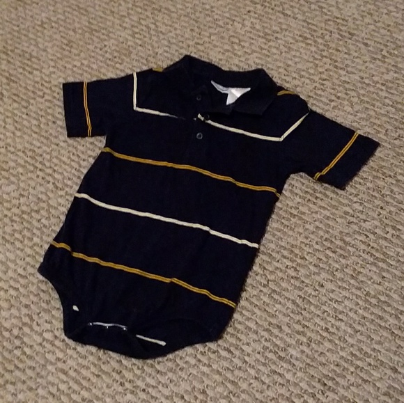 **Worn 1x** Boys Polo Style Onesie - Picture 1 of 2